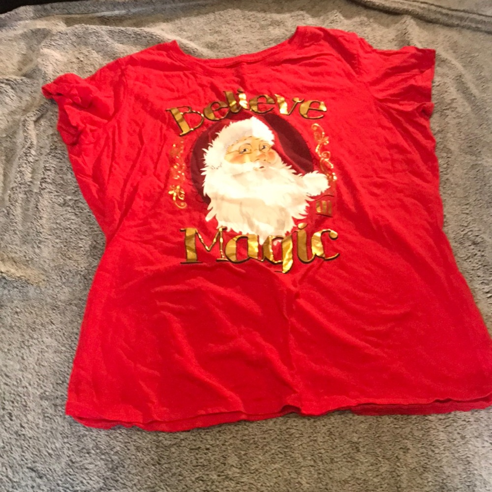 Red Santa pajama shirt